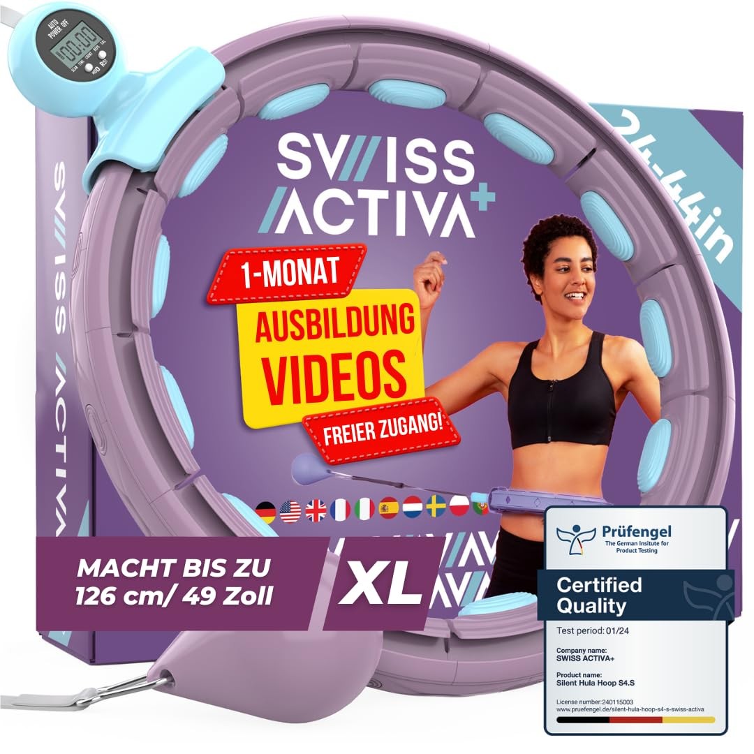 Smart Hula Hoop S4.S – Quiet Infinity with 69-126cm, XL Purple Blue