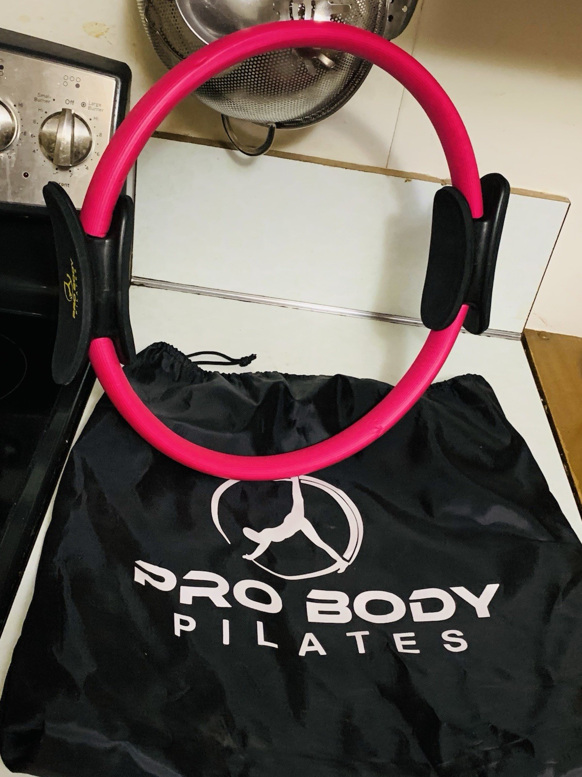 Probody Pilates Fitness Pink Circle 14 Inch Pilates Ring with Carrying Bag