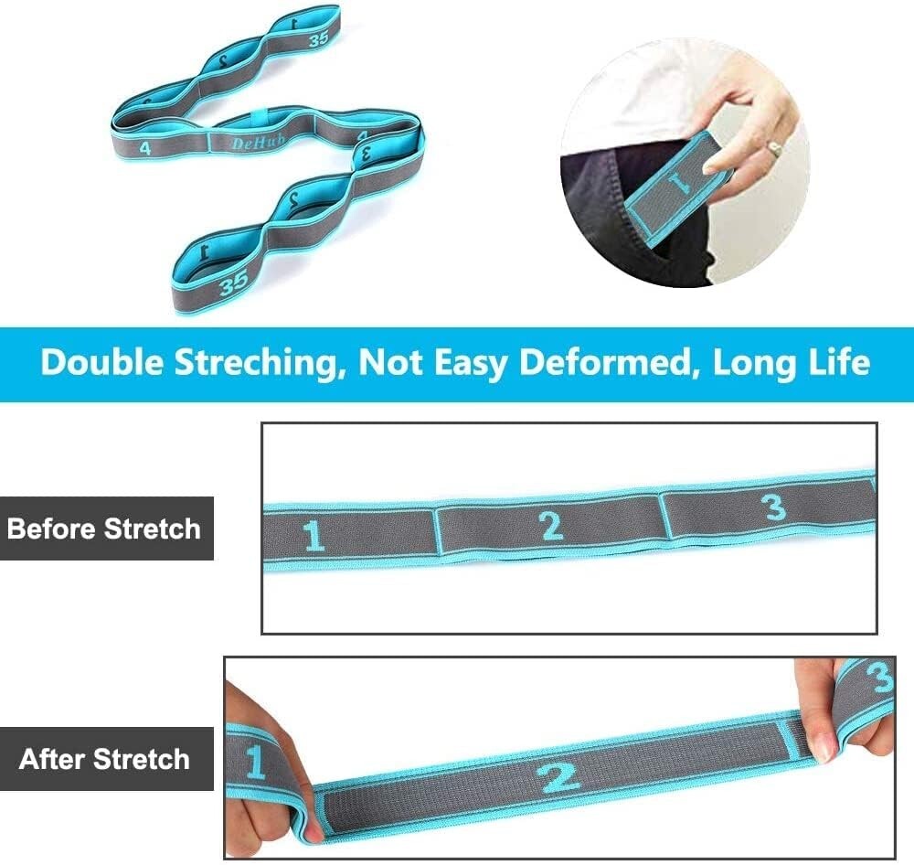 Durable Cotton Yoga Stretching Strap with Easy Grip Loops – Washable Design