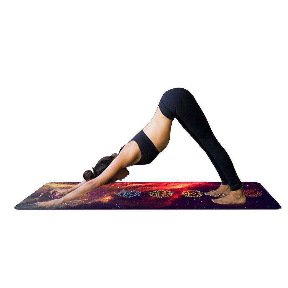 Mandala Print Yoga Mat Bag 1.5mm Thin Soft Chakra Foldable Non Slip Gym
