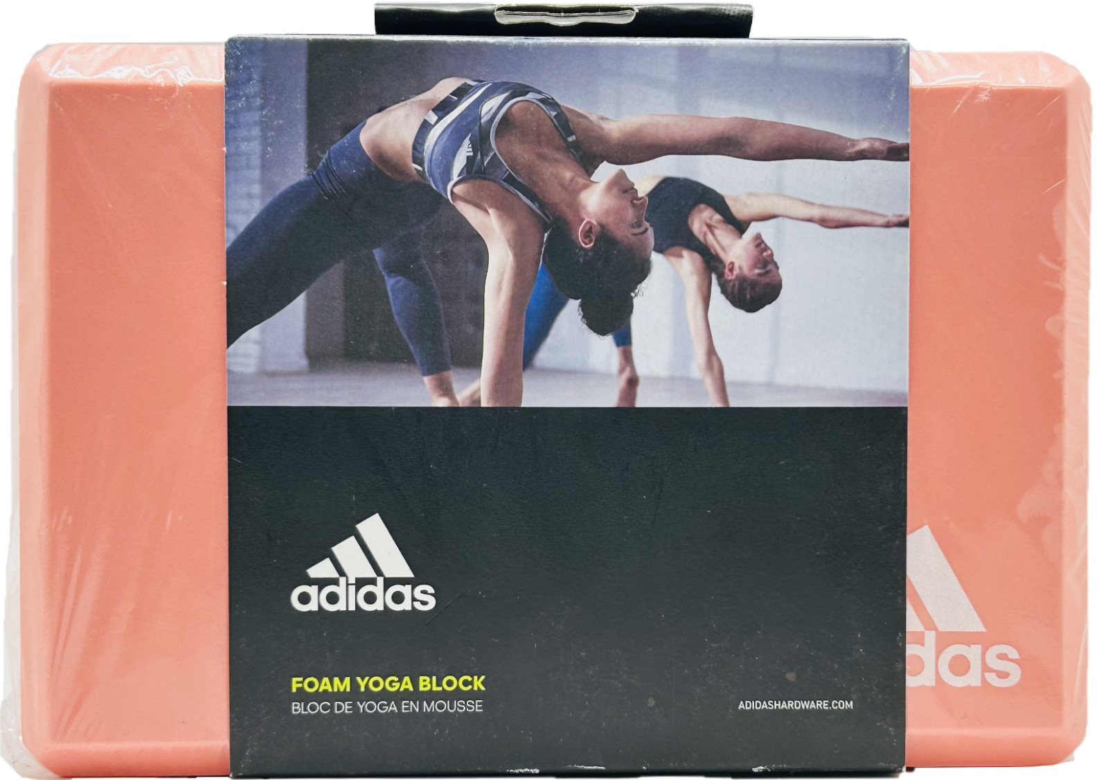 Adidas High Density Foam Yoga Block Support Deepen Extend Poses Pink 9&Prime;×6&Prime;×3&Prime;