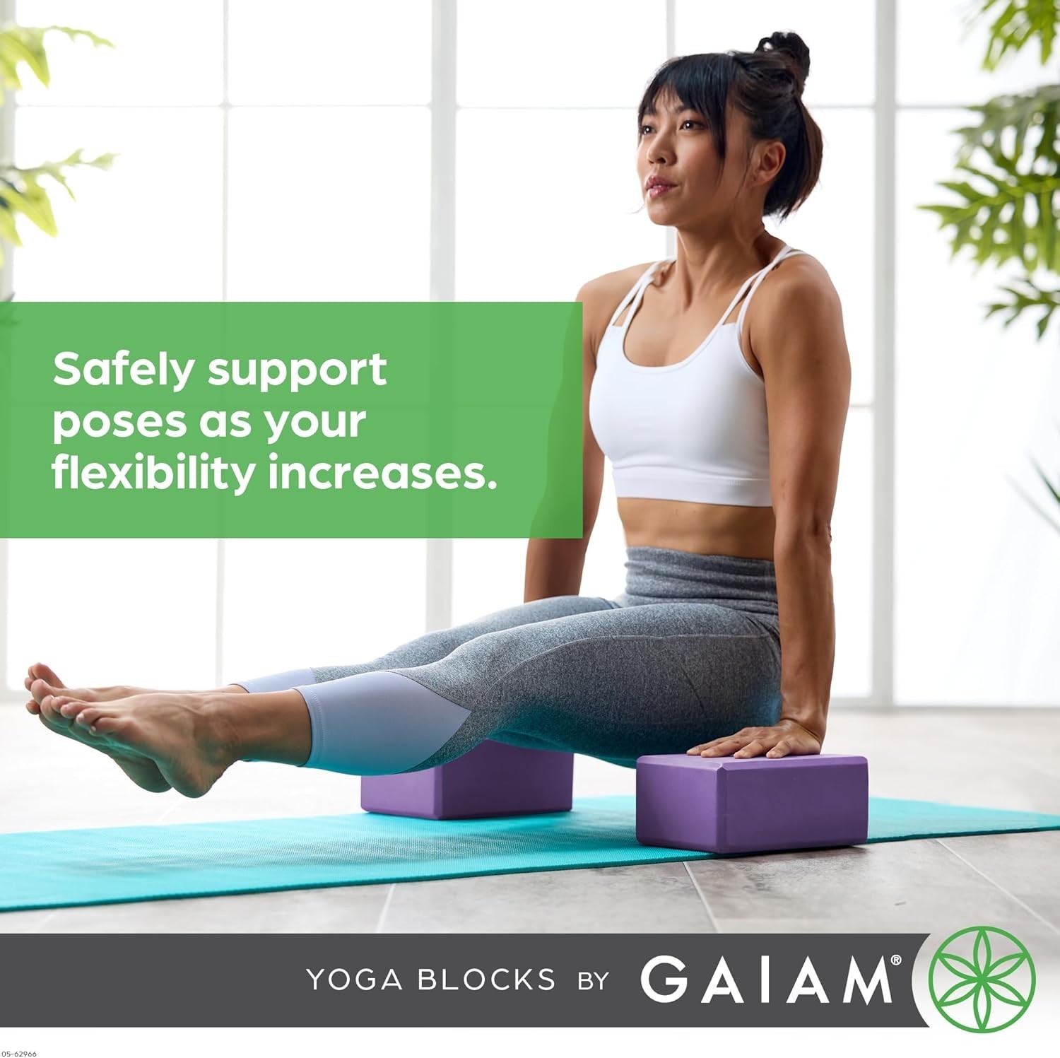 Gaiam Yoga Block – Supportive Latex-Free Eva Foam – Soft Non-Slip Surface with B
