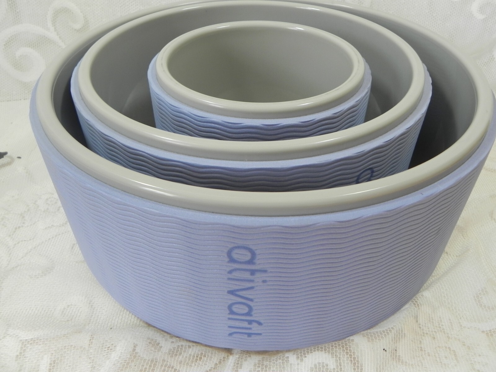 Ativafit Yoga Wheel Exercise Wheel Set of 3 Blue 12 10 6 inch Back Care