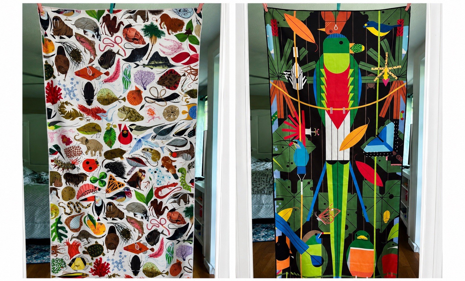CHARLEY HARPER YOGA TOWELS SET OF TWO 2. Great cond! Tree of Light & Monteverde