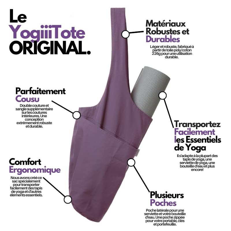 Yogiiitote Original Yoga Mat Bag Carrier Imperial Purple Stylish Durable Design
