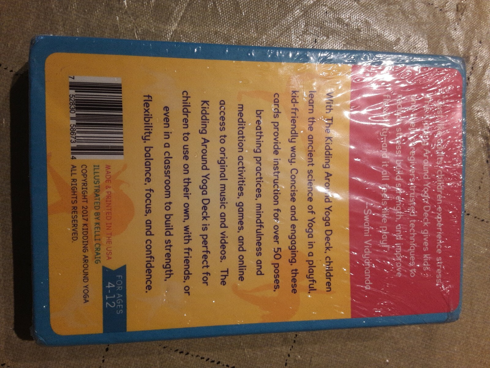 Kidding Around YOGA Deck, games poses music flash cards ages 4-12 NEW FREE S/H