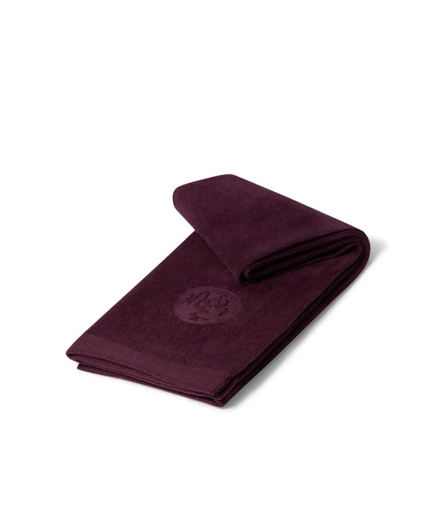Manduka eQua Hot Hand Towel – 16&Prime; Double-Knit Microfiber x 26.5&Prime;, Acai