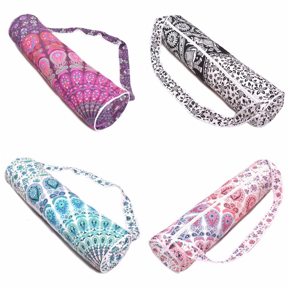 Yoga Bag Mat Tote Carrier Exercise Strap Full Zip Shoulder Bag Mandala Large