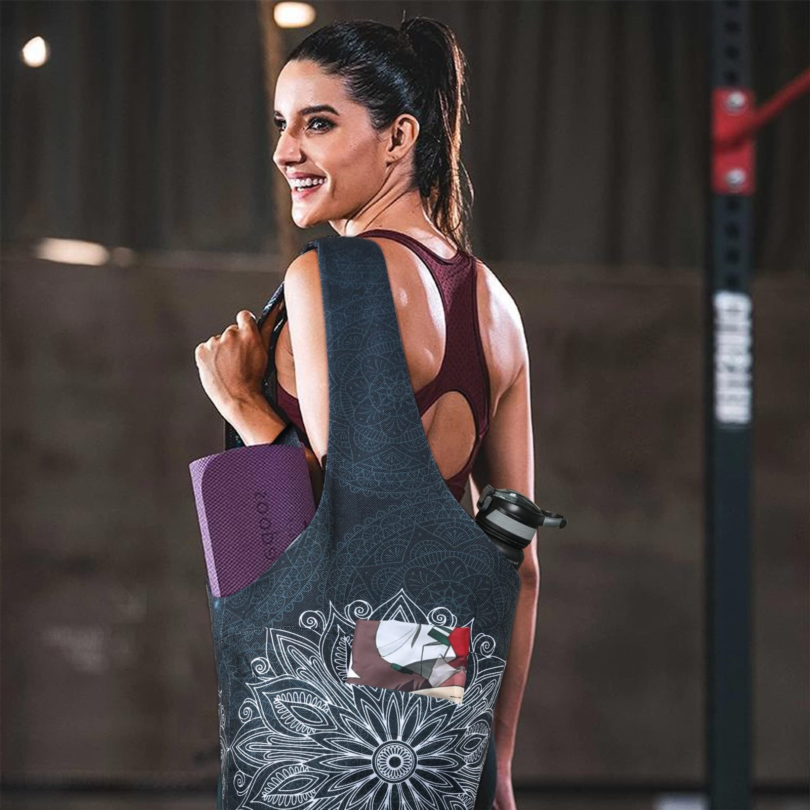 Yoga Mat Bag – Long Tote with Pockets – Holds More Yoga Accessories Carrier- …