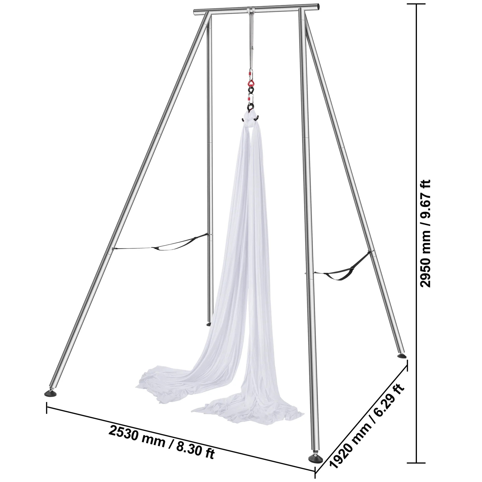 Yoga Swing Stand Hammock Aerial Silk Kit Load Yoga Frame White