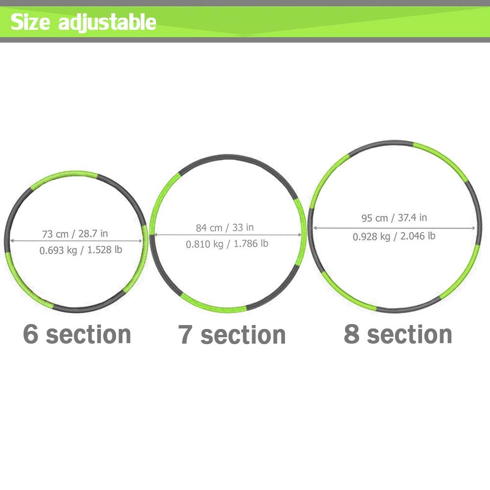 Auoxer Fitness Exercise Weighted Hoops, Lose Weight Fast by One Size, green