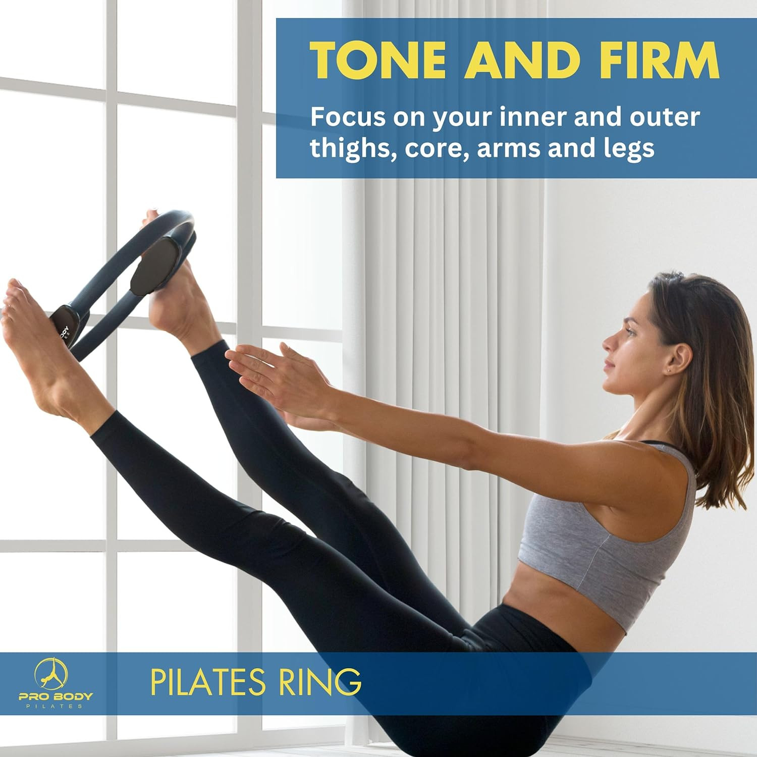 Fitness Circle – 14 Inch Pilates Ring for Focusing on Toning Inner Thighs, Arms,