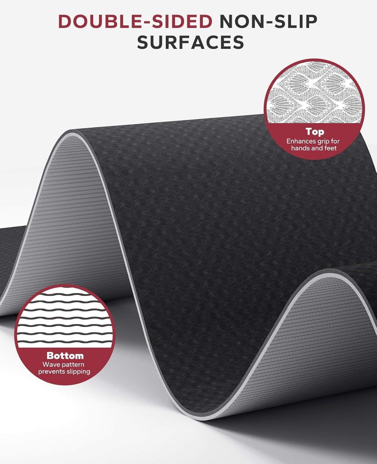 Luxury 72&Prime;x36&Prime; Thick TPE Yoga Mat – Non-Slip, Includes Resistance Bands & Bag