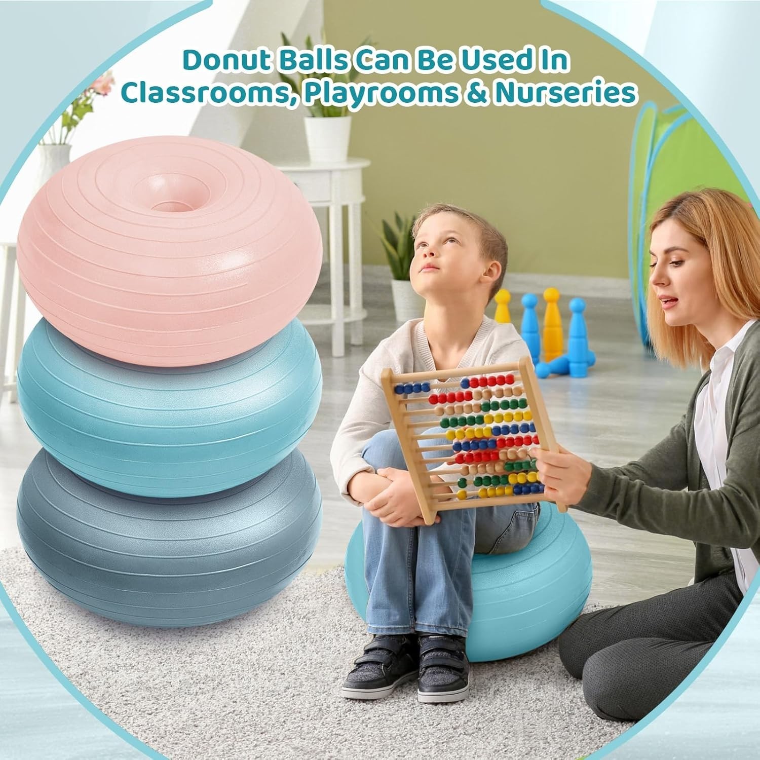 Flexible Seating for Classroom 20 Inch Inflatable Yoga Ball Chair Large Donut…