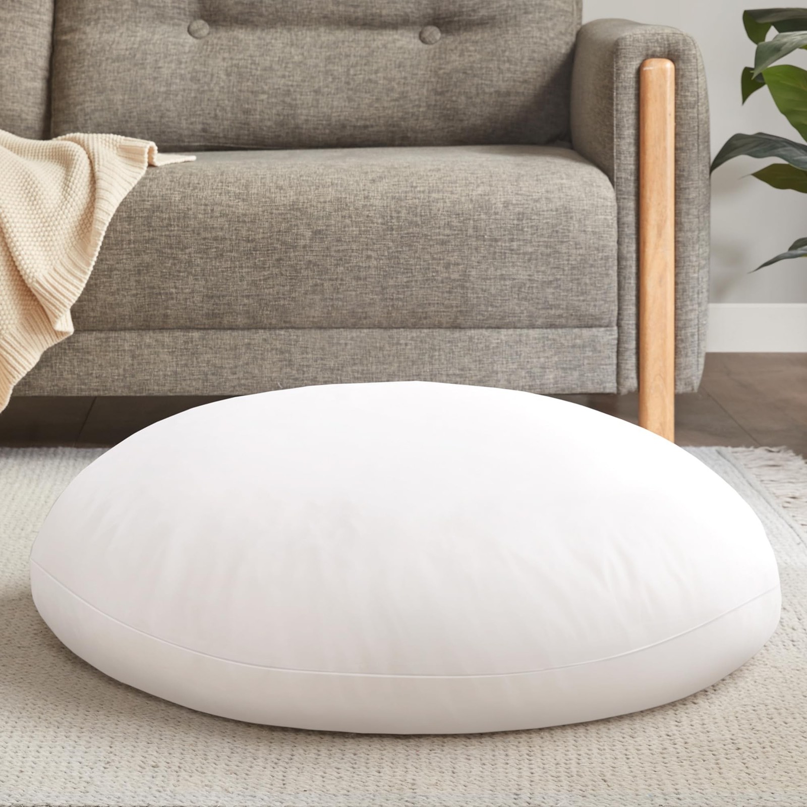 Codi Round Floor Pillow Insert, Large Thick Meditation Cushion, 32 Inch Circu…