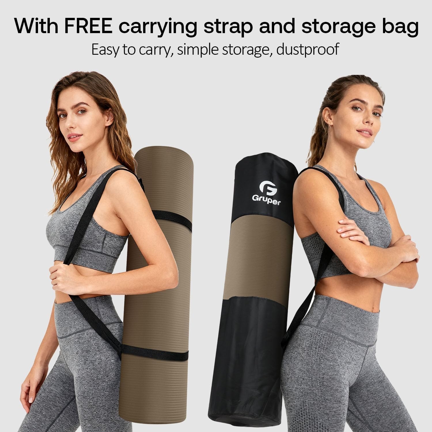 Yoga Mat Non Slip NBR Extra Thick Yoga Mat, 72&Prime;L x 32&Prime;/24&Prime;W x 0.6&Prime;/0.4&Prime;TH 185…