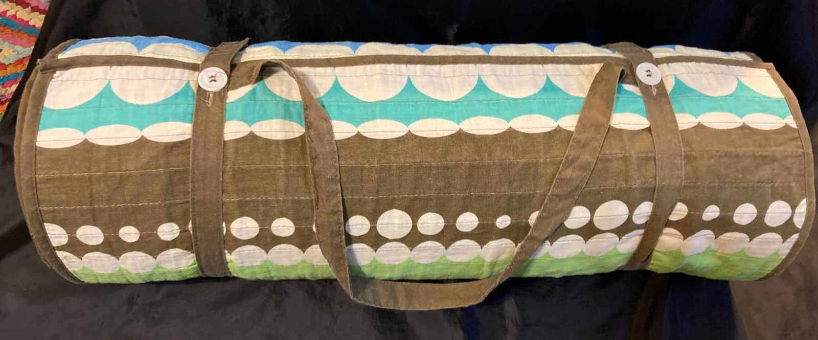 Yoga or Sleep Quilted Mat with Pillow by Jay Franco & Sons 24&Prime; x 66&Prime; EUC