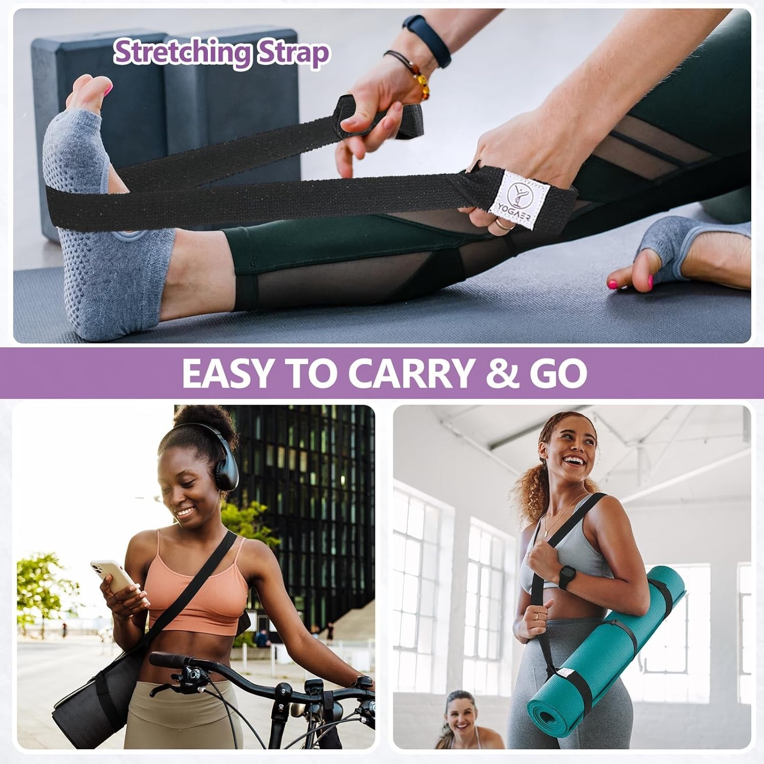 Heavy-Duty Yoga Mat Carrier with Adjustable Straps – Ideal for Fitness Lovers