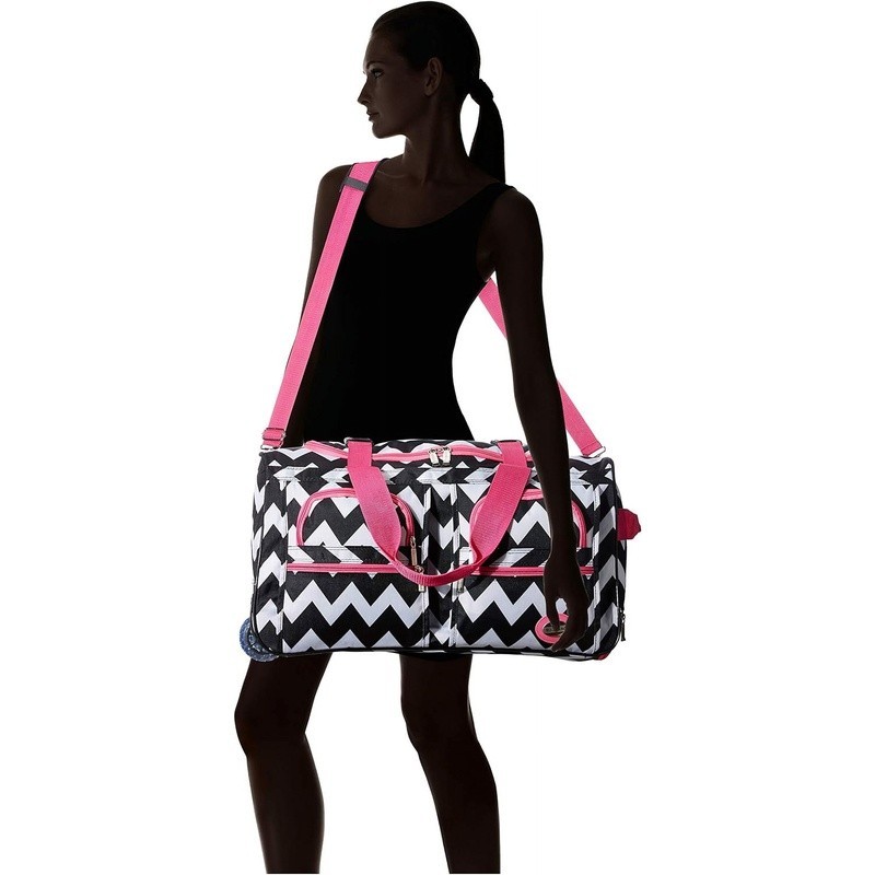 22 Inch Rolling Duffel Bag Soft-Sided Travel Bag W/ Wheels Heavy Duty Zipper