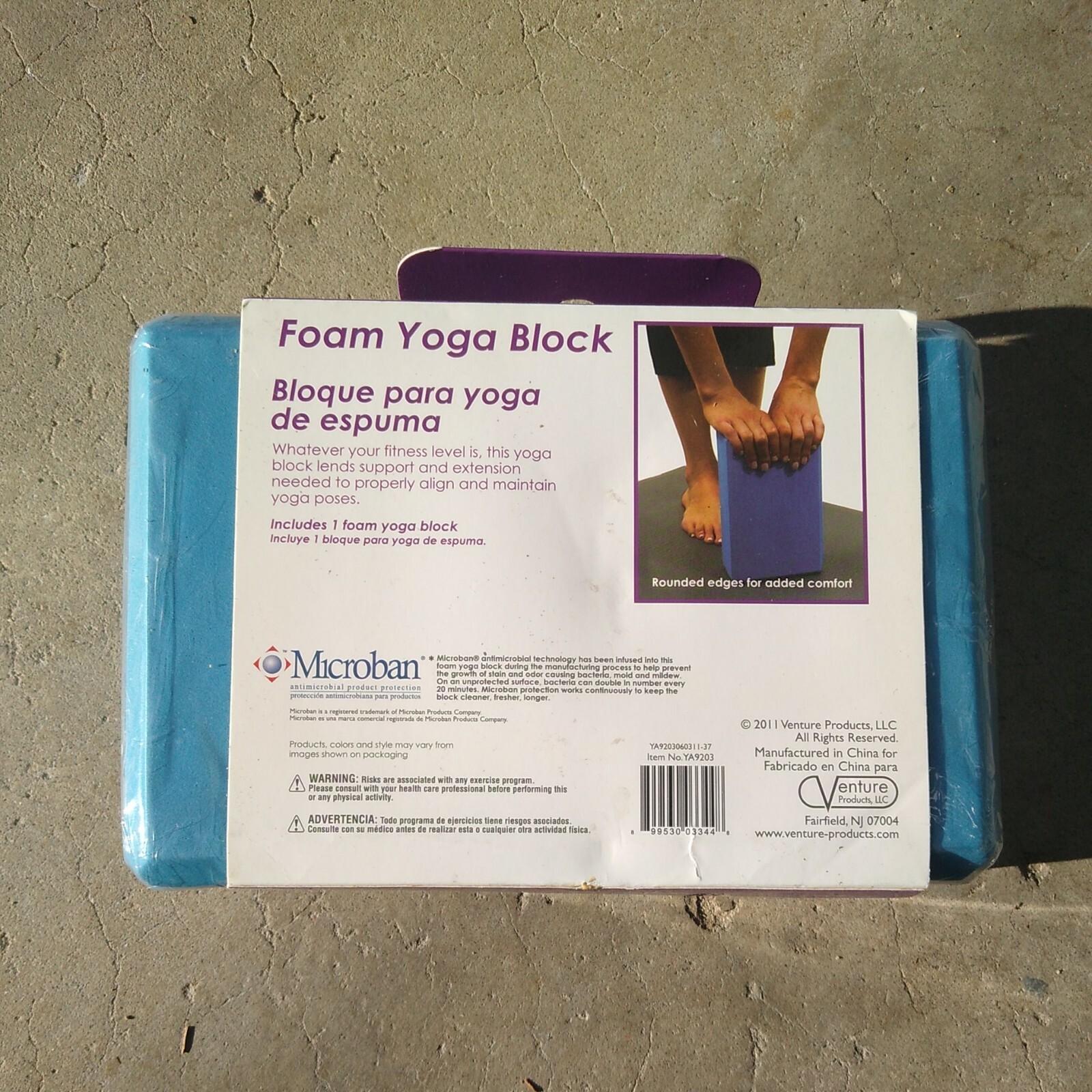 Shock Athletics Brand Yoga Block Blue 9 x 6 x 3