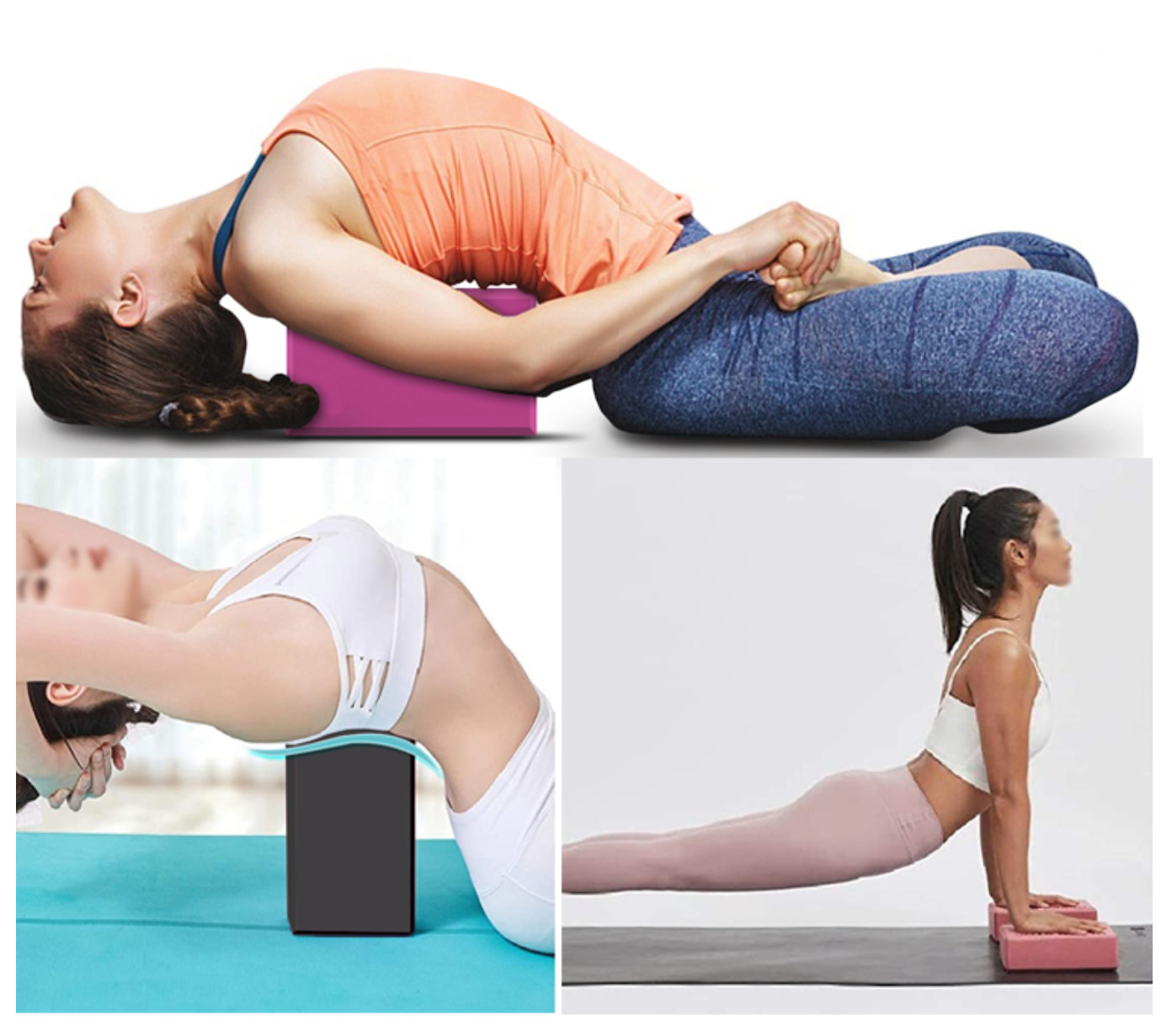 Black Yoga Block with Lavender Yoga Strap for Balance and Stability