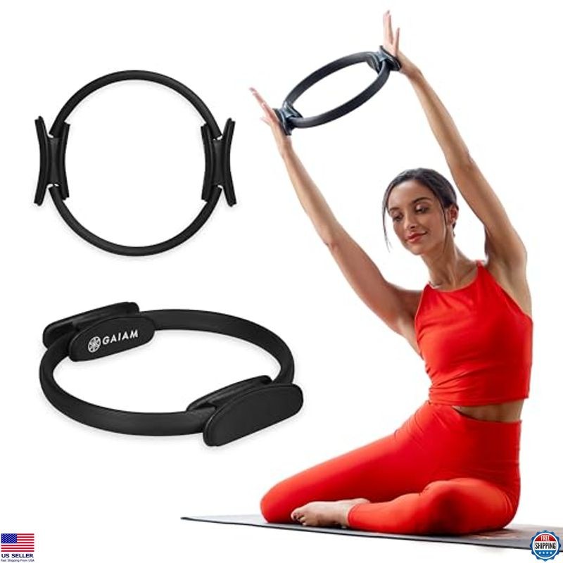 Gaiam Pilates Fitness Circle – Lightweight Foam Ring with Padded Handles for