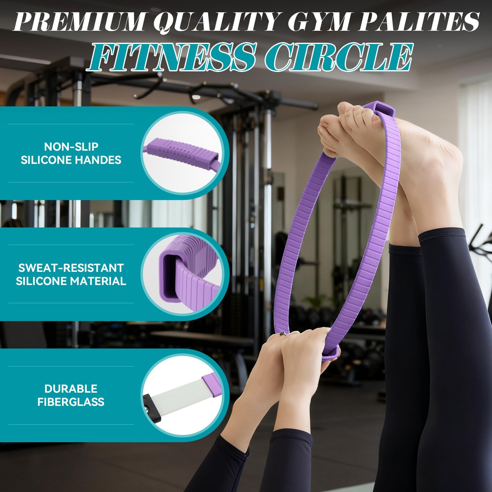 Pilates Ring, Silicone Magic Pilates Rings, Lightweight & Durable Flexible Fi…