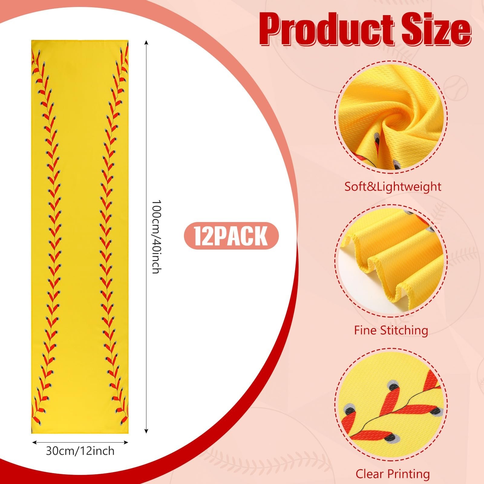 12 Pack Softball Cooling Towels, Sports Towels with Bags, 40&Prime;x12&Prime; Breathable …