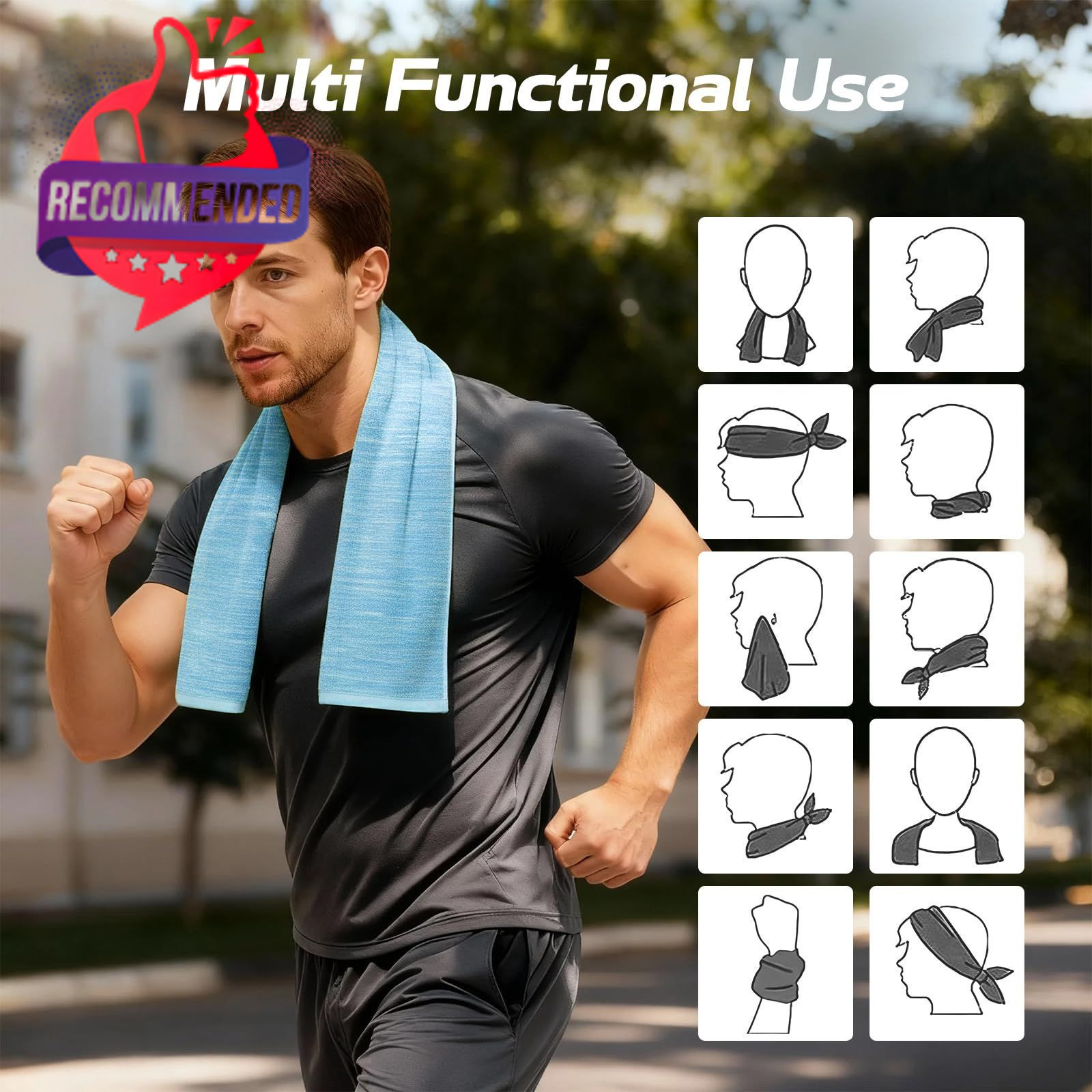 REDKISS Microfiber Workout Towels – 39 x 11inches Quick Dry, Highly…