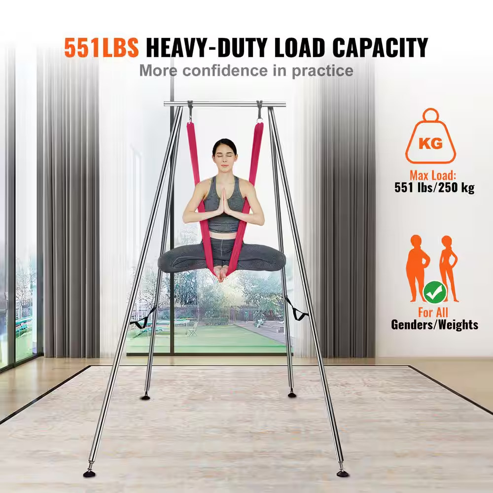 Aerial Yoga Frame and Yoga Hammock, 9.67 Ft. Height Professional Yoga Swing Stan