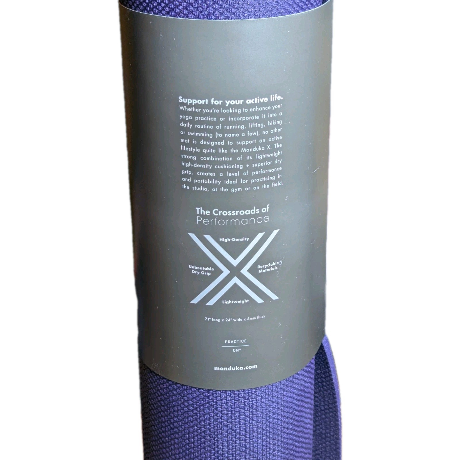 Manduka X Lightweight 5mm Yoga Mat 71&Prime;x24&Prime; Magic Purple NEW