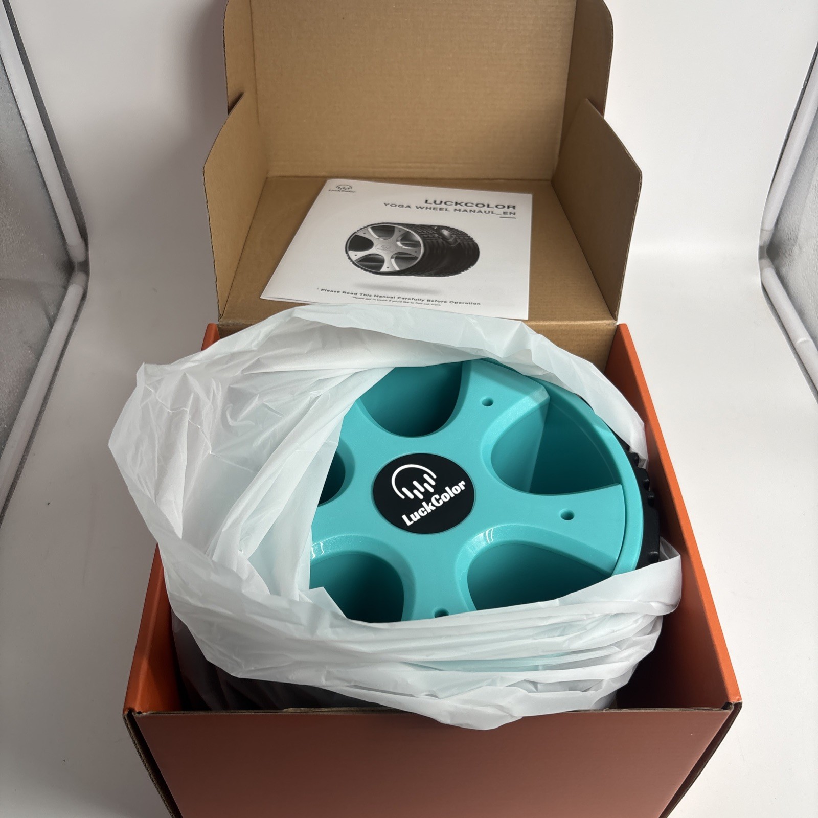 Brand New Open Box Blue LUCKCOLOR YOGA WHEEL