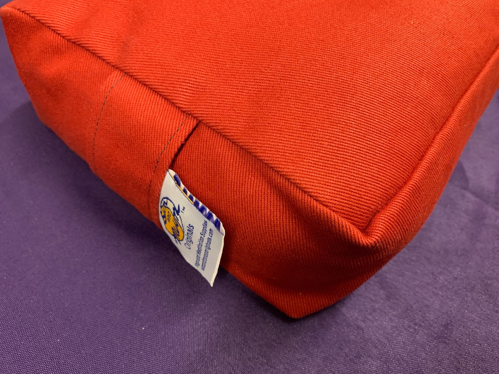 Rectangular Meditation Cushion, buckwheat filled very thick cover . Made in USA