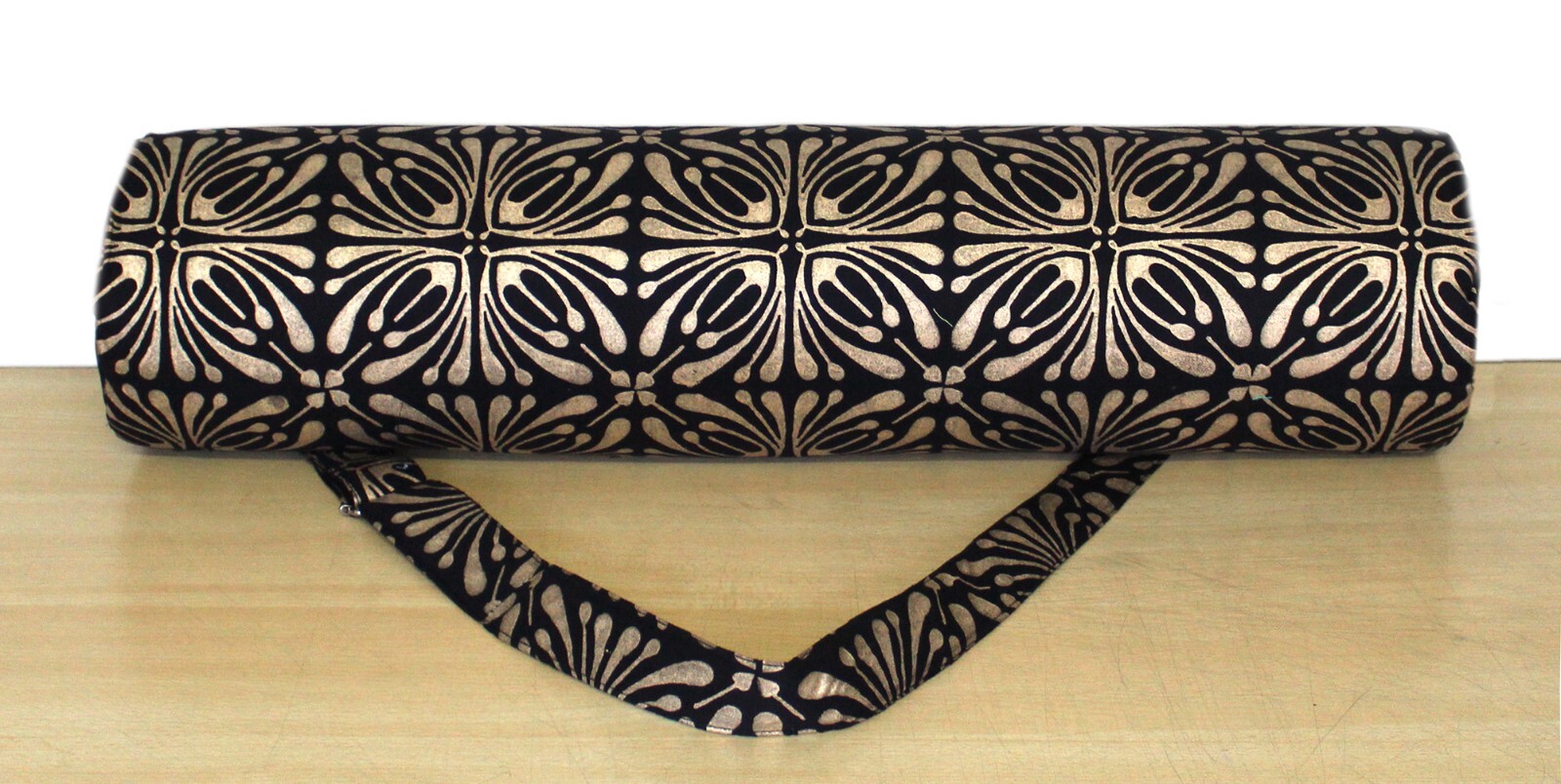 Indian Black Gold Cotton Unisex Bags Gym Bags With Shoulder Strap Yoga Mat Bags