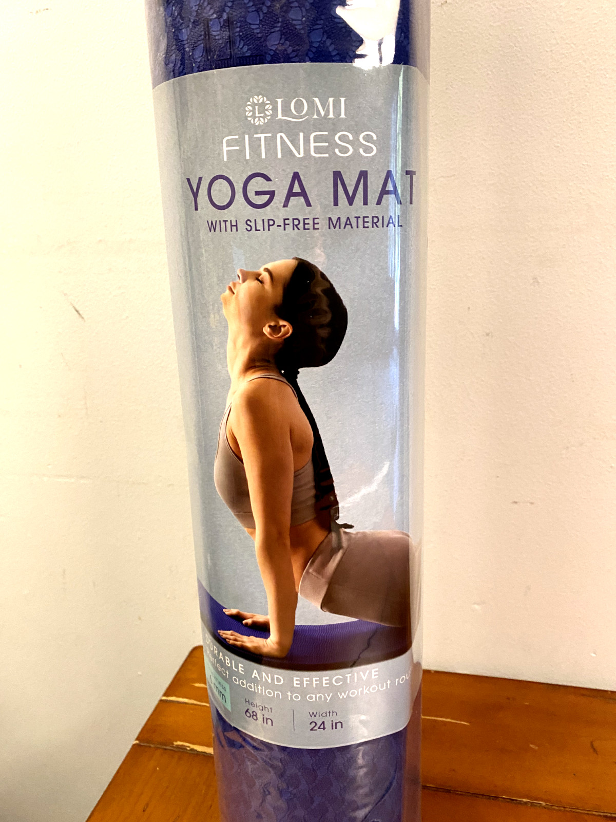 Lomi Fitness – Yoga Mat – Slip Free Material – Sapphire Blue – 68in x 24in New