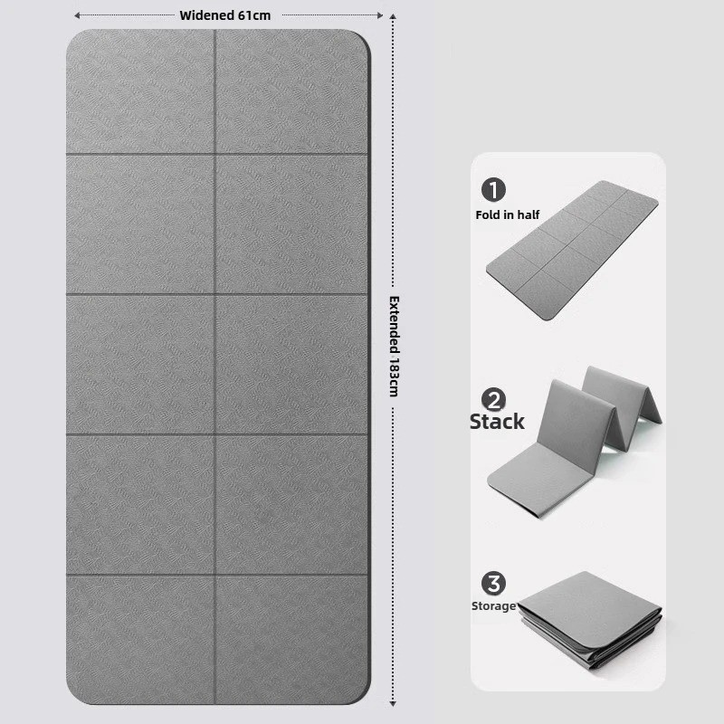 Eco-Friendly TPE Foldable Yoga Mat Double-Sided Non-Slip Travel Pilates