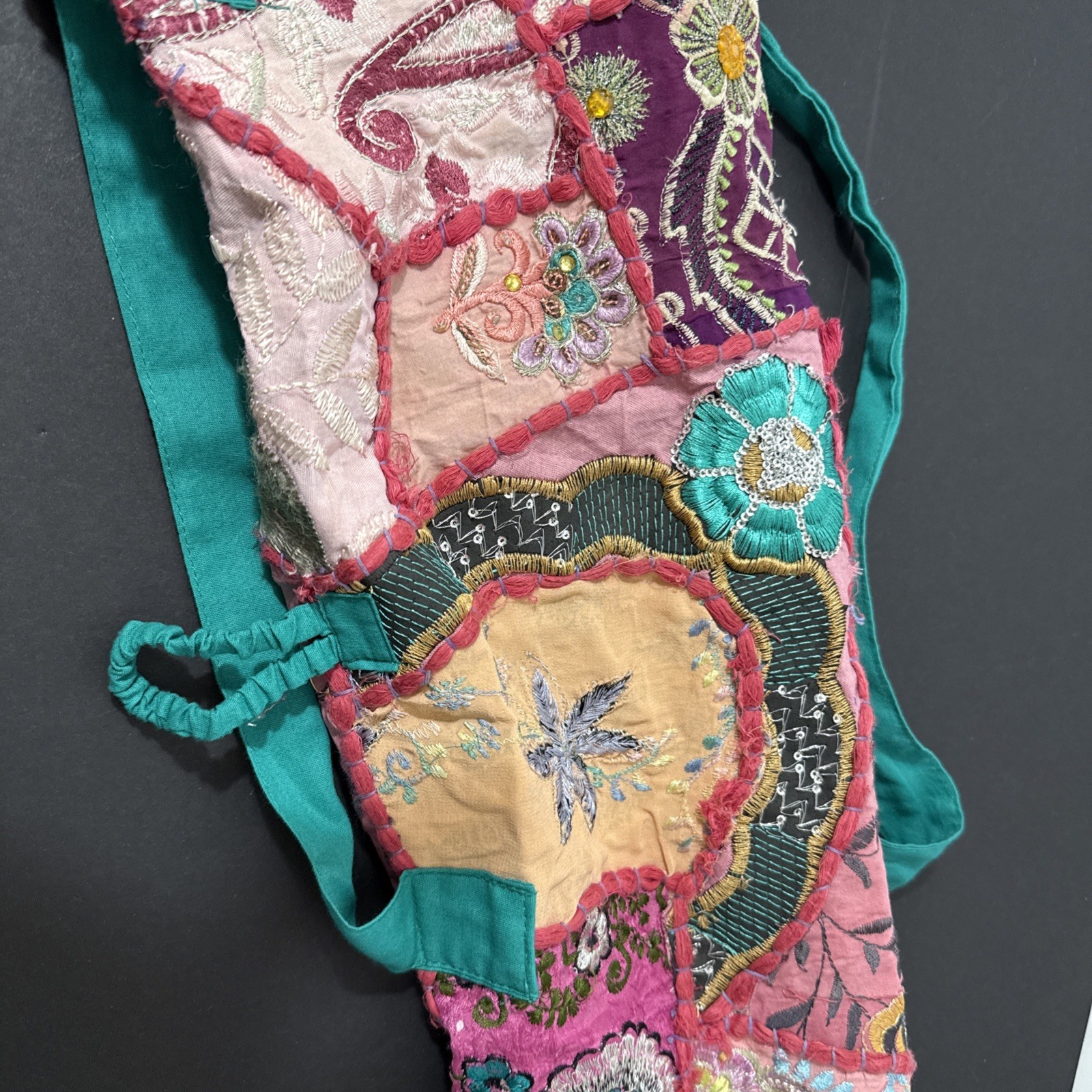 Boho Yoga Mat Bag Carrier Sling Blue Green Canvas Ethnic Geometric Pilates
