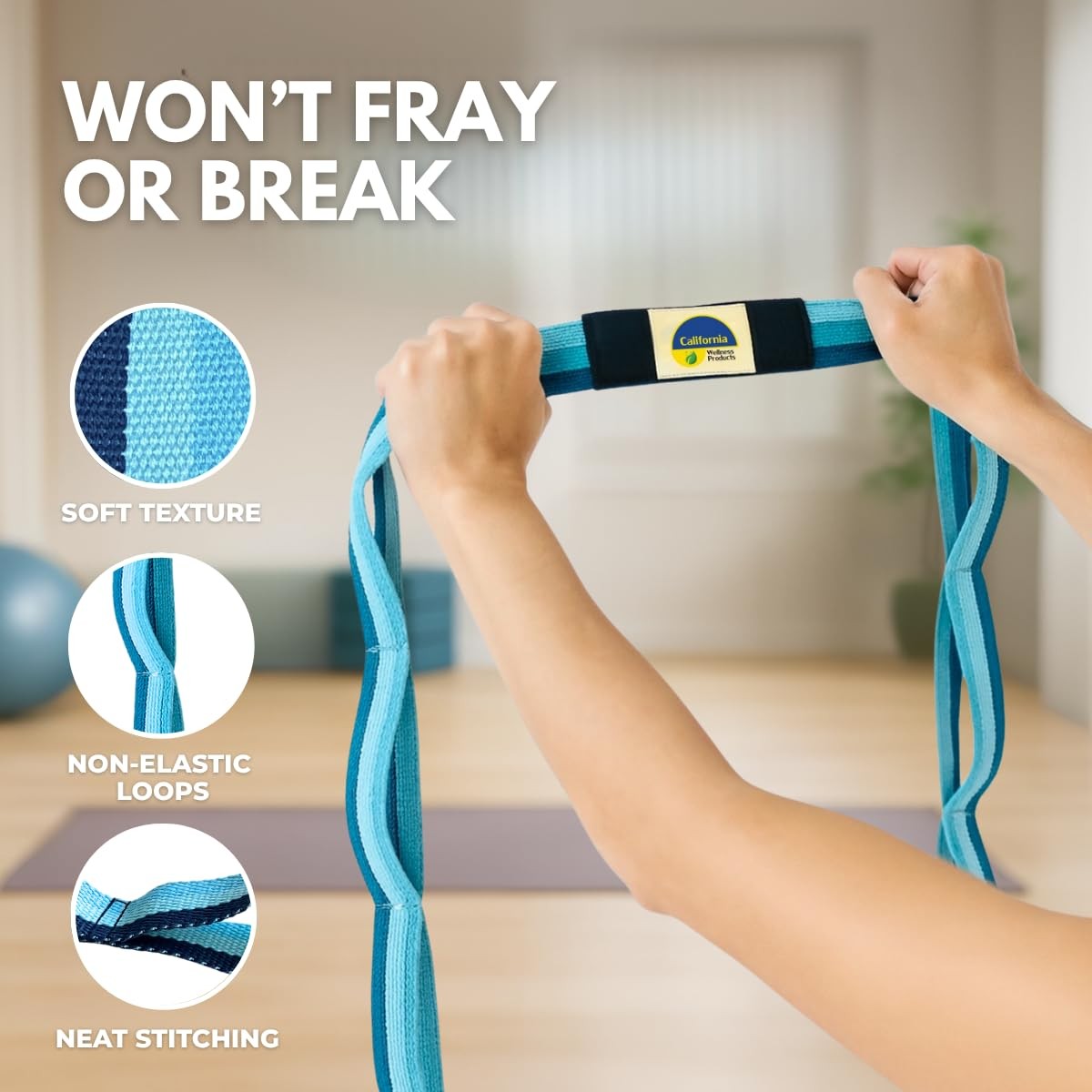 California Yoga Strap | Yoga Belt with Loops | 12 Multi Loop & Non-Elastic | …
