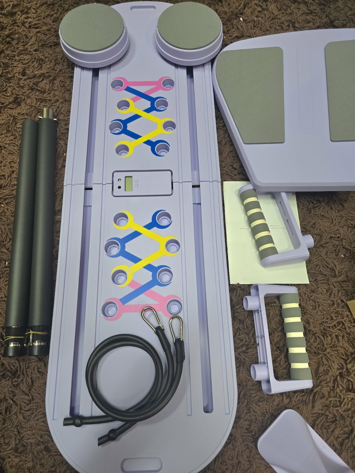Pilates Board,Foldable Reformer Timer, Multi-Purpose PURPLE SEALED IN BOX