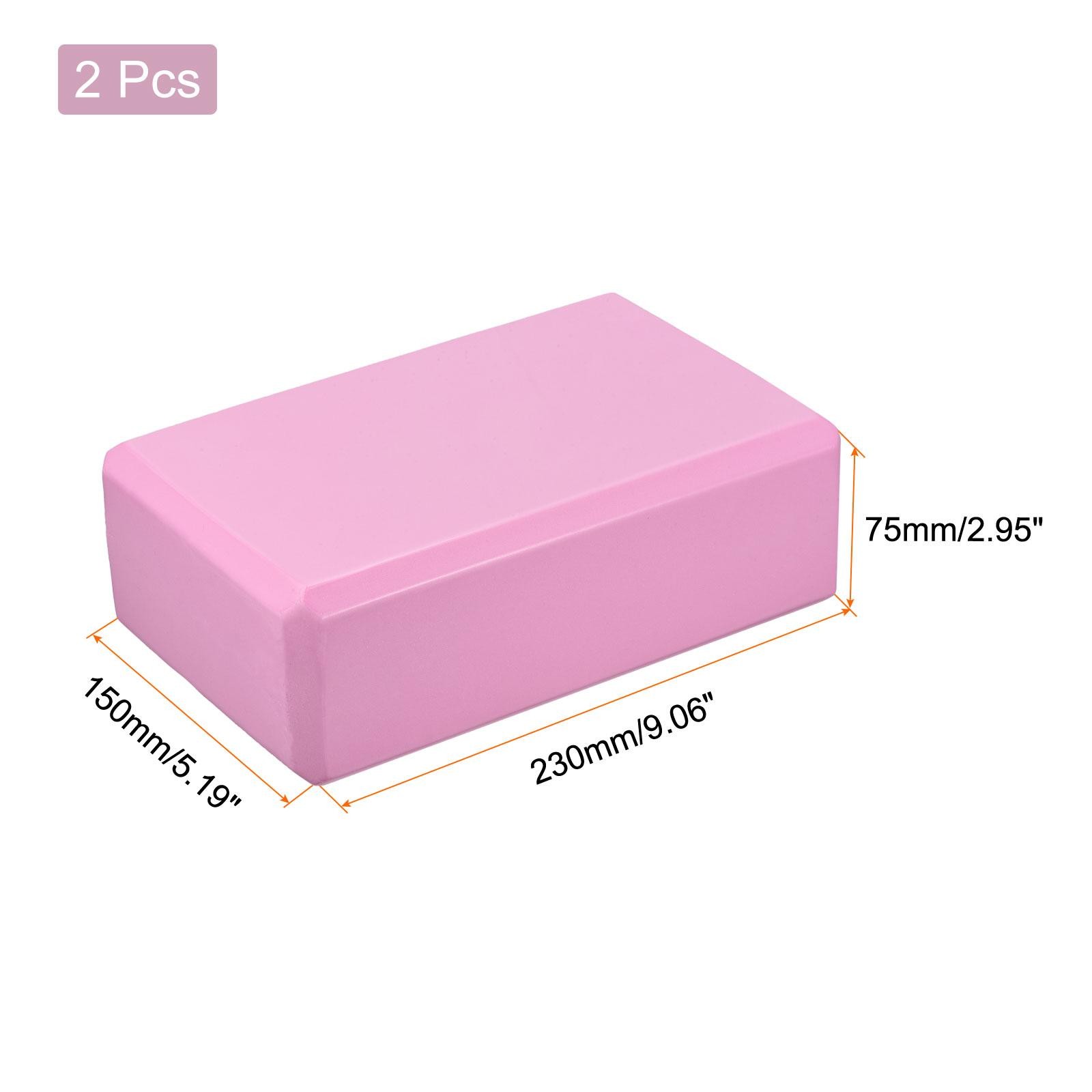 Yoga Block 9x6x3&Prime; Light Weight EVA Foam for Beginners Yogis Pilates Pink 2Pcs