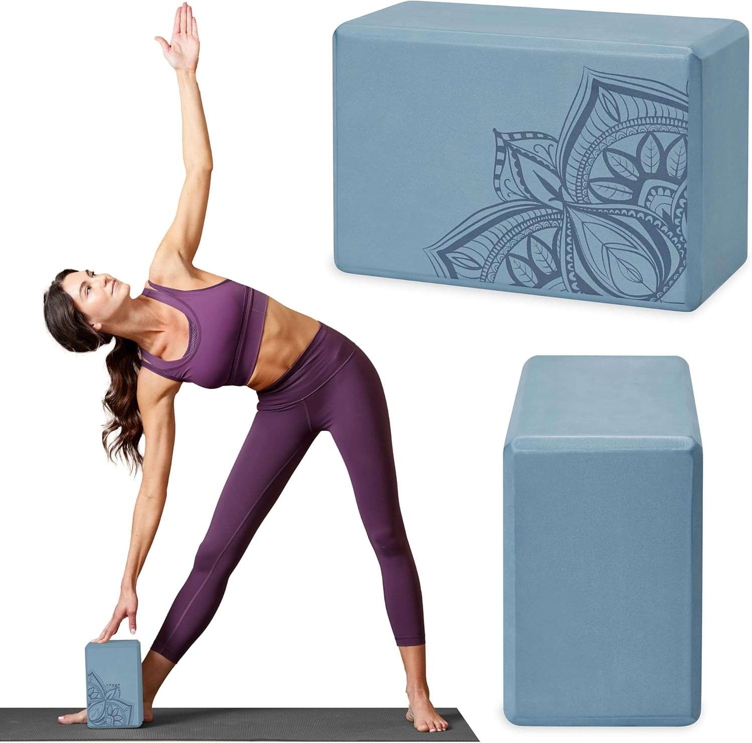 Bloque yoga espuma EVA sin latex antideslizante biselado pilates meditar