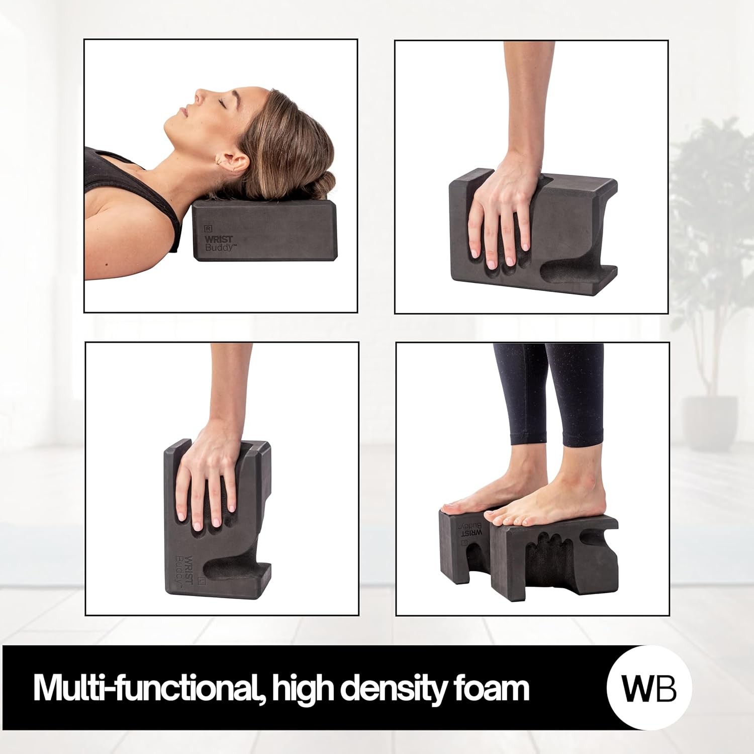 WRIST Buddy Yoga Blocks Gray 2pk | Reduces and Prevents Wrist Pain, Comfort 19z