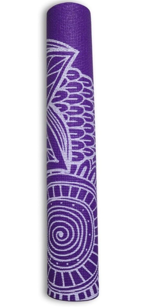 The Finix NBR Print Yoga Mat, 3mm Thick, 68 in. x 24 in. – Purple Non-slip – New