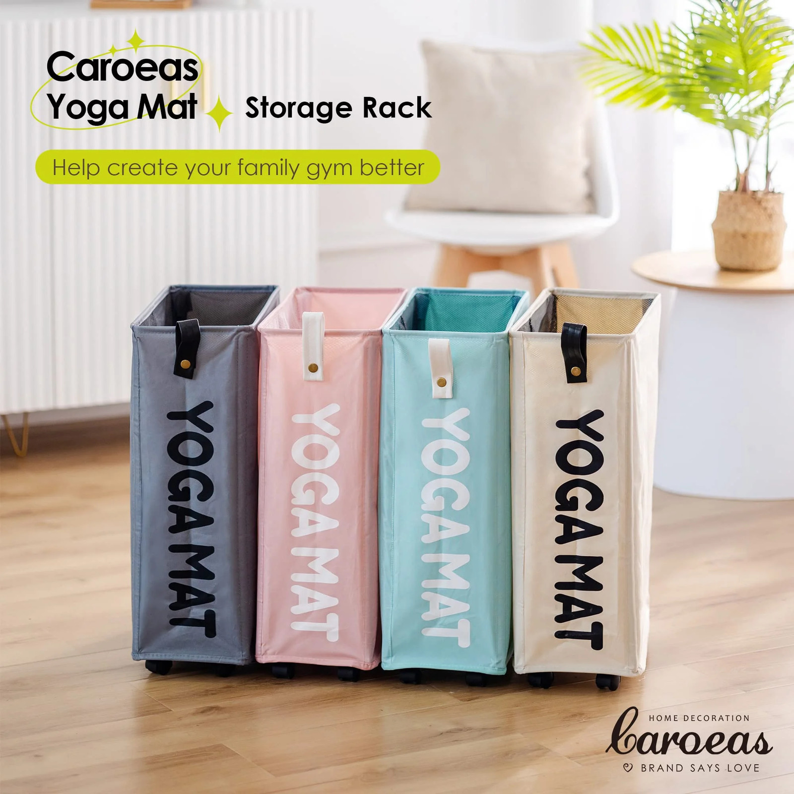 Yoga Mat Storage Rack, 22’’ Large Yoga Mat Holder Accessories, Home Gym Equipmen