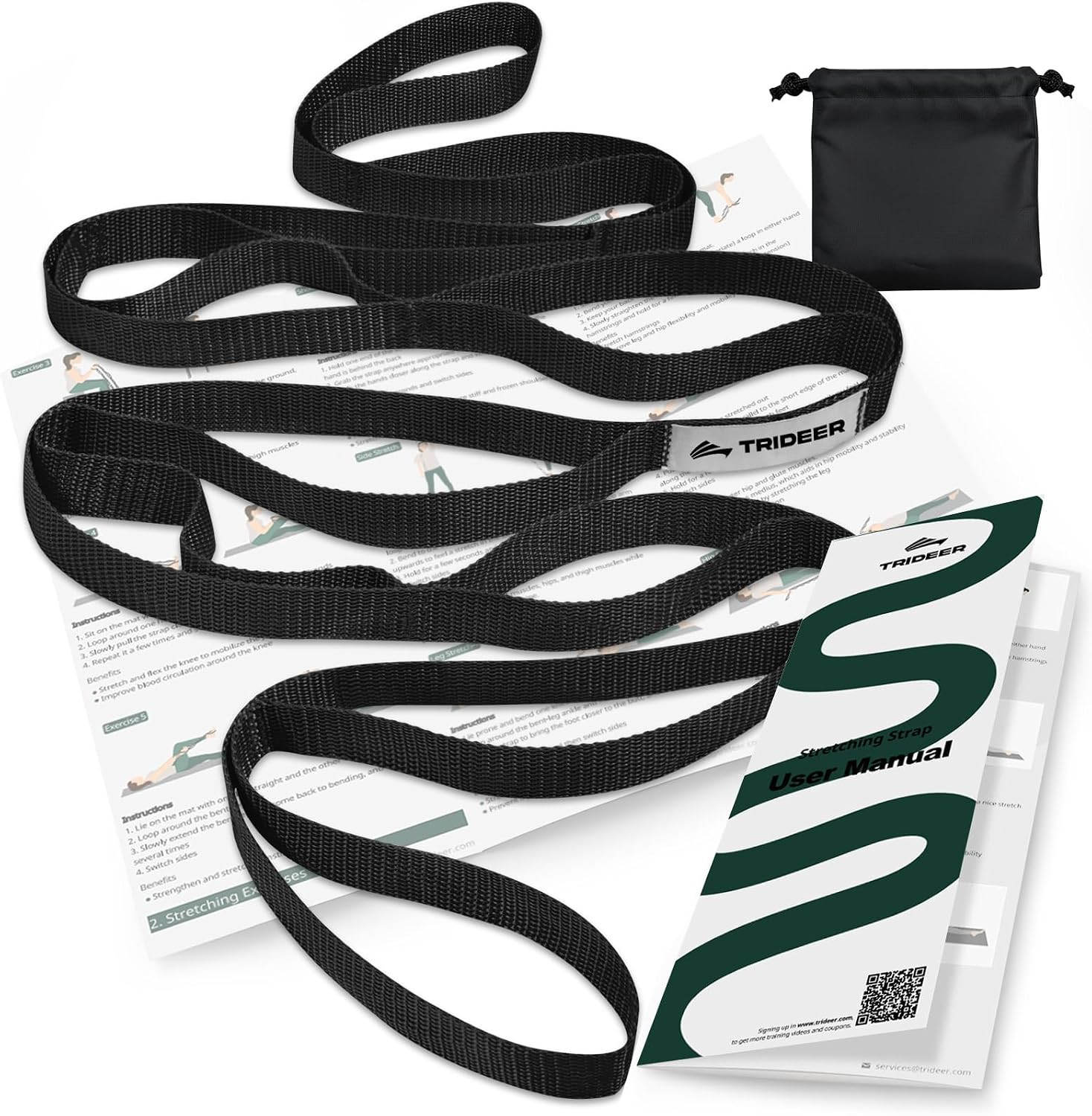 Stretching Strap with Loops Leg Lifter PT Rehab Yoga Hamstring Back Stretch