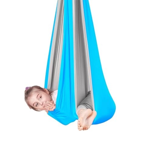 Sensory Swing for Kids & Adults – 300lbs Capacity Double-Layer Sky Blue + Pink