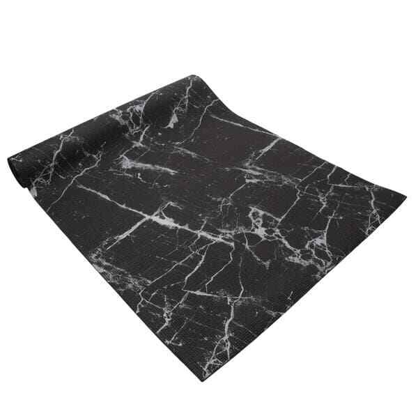 Oak and Reed 4mm Yoga Mat, Marble Black PVC : 24&Prime; x 68&Prime; : Double-Sided Non-Slip