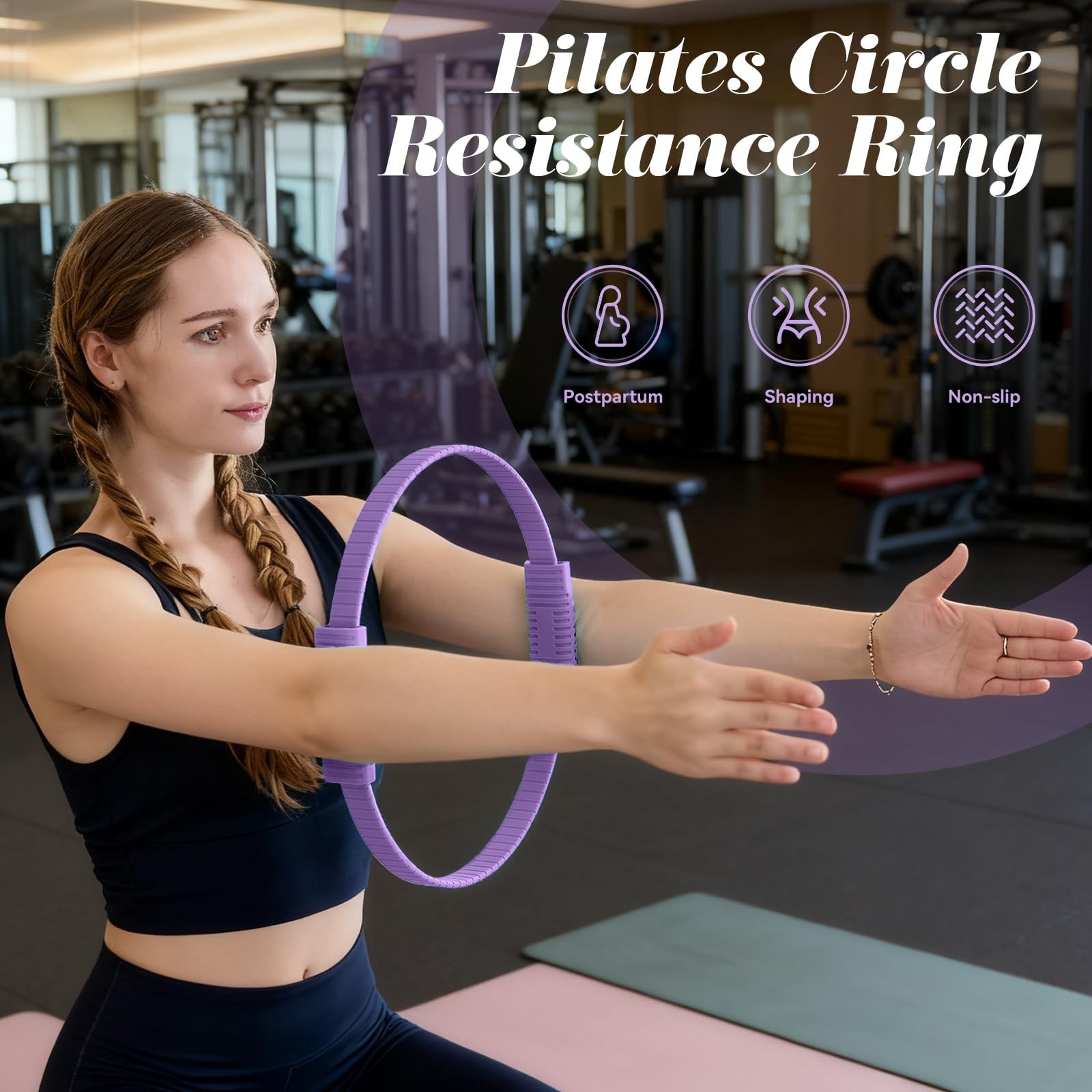 Pilates Ring, Silicone Magic Pilates Rings, Lightweight & Durable Flexible Fi…