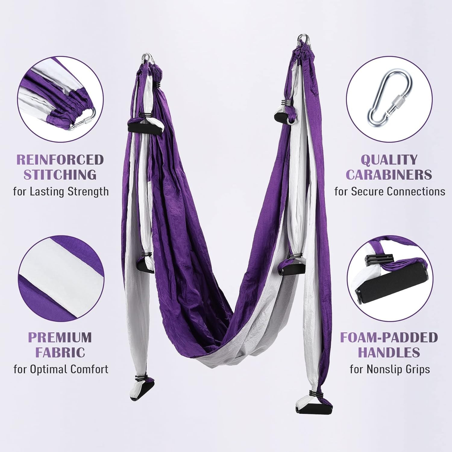 Inversion Yoga Swing Kit with Adjustable Chains for Safe and Secure Workout