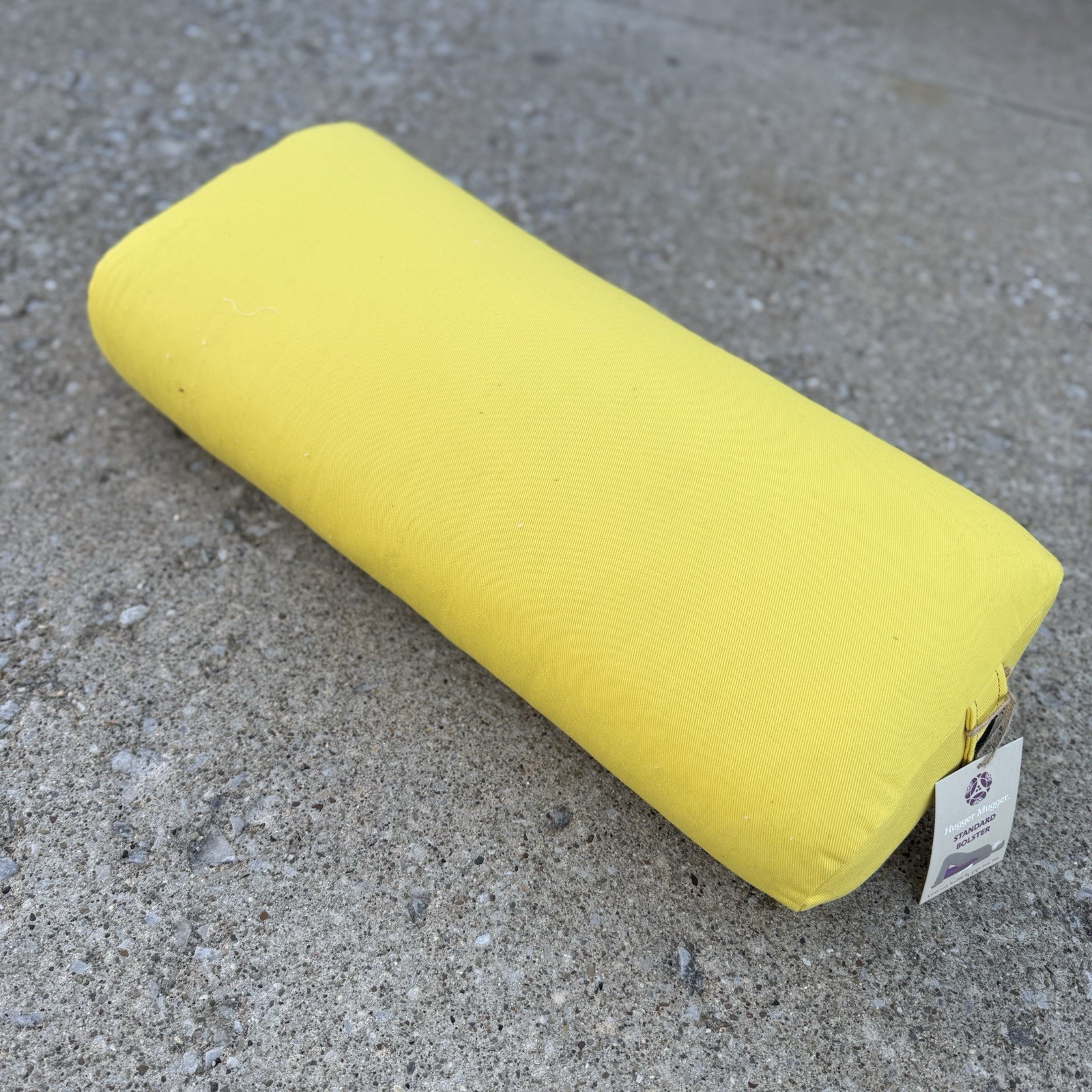 Hugger Mugger Standard Yoga Bolster Firm Flat Support Rectangle Yellow 26x12x6